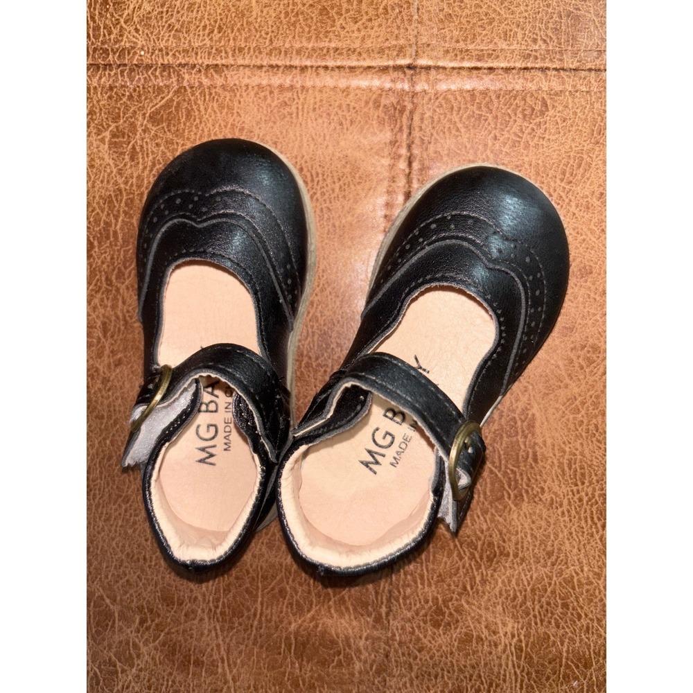 MG Baby Black Patent Mary Jane‎ Shoes Infant Toddler Buckle Strap